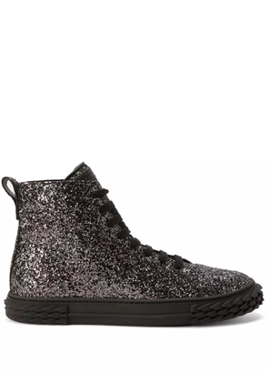 Giuseppe Zanotti Ecoblabber glitter high-top sneakers - Silver
