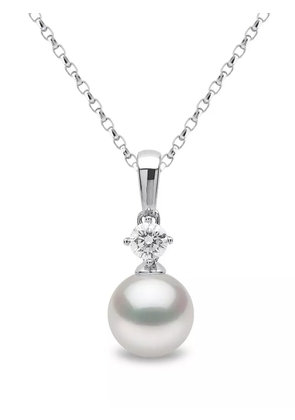 Yoko London 18kt white gold Classic Akoya pearl and diamond necklace - Silver