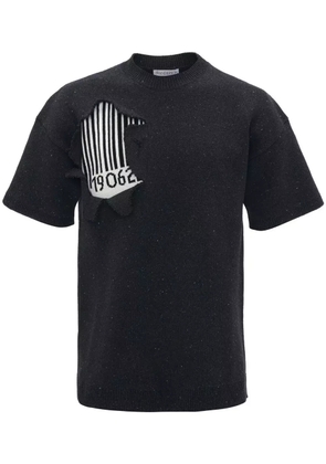 JW Anderson barcode-print short-sleeved sweatshirt - Black