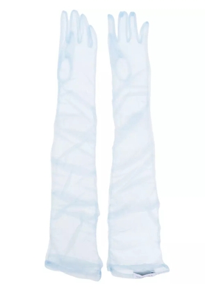 Ioana Ciolacu sheer-finish gloves - Blue