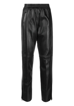 Golden Goose leather elastic-waist cropped trousers - Black