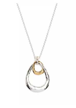 DOWER AND HALL hammered-finish oval-pendant necklace - Silver