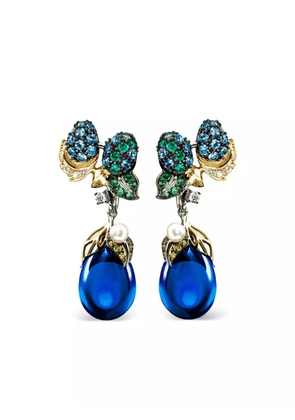 Anabela Chan 18K yellow gold diamonds and gemstones earrings - Blue