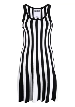 Moschino striped ribbed-knit minidress - Black