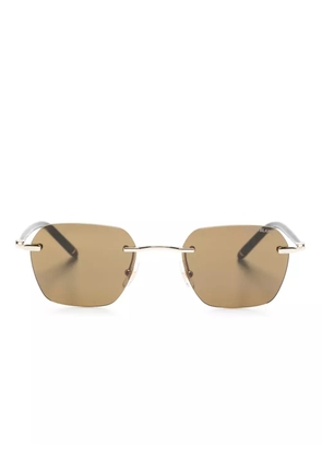 Montblanc logo-plaque square-frame sunglasses - Brown