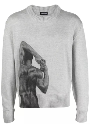 Honey Fucking Dijon intarsia-knit wool-blend jumper - Grey