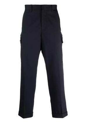 ETRO Pegaso-motif cropped cargo trousers - Blue