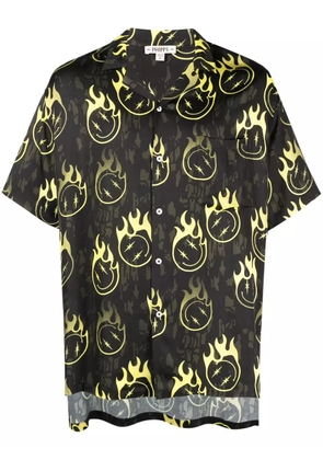 Phipps oversized smiley-print bowling shirt - Black