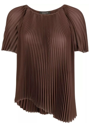 Fabiana Filippi pleated T-shirt - Brown