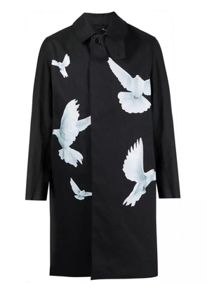 3PARADIS bird-print cotton trench coat - Black