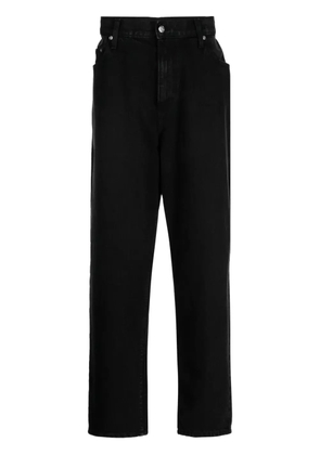 FOO AND FOO logo-patch cotton wide-leg jeans - Black