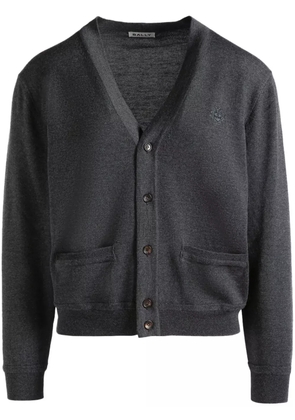 Bally V-neck merino wool cardigan - Grey