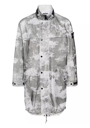 Stone Island Compass-badge mesh-overlay parka - Grey