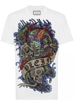 Philipp Plein tattoo-print cotton T-shirt - White