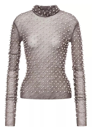 Philosophy Di Lorenzo Serafini semi-sheer pearl-embellished top - Grey