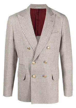 Brunello Cucinelli Prince of Wales checked blazer - White