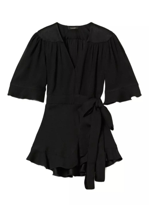 TWINSET ruffle-detail wrap top - Black