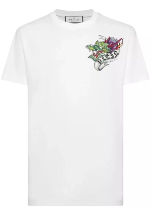 Philipp Plein Tattoo-print cotton T-shirt - White