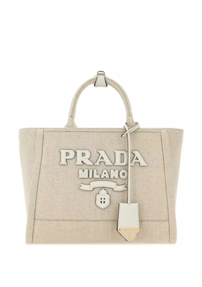 Prada large canvas tote bag - Neutrals