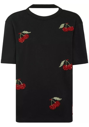 Philipp Plein cherry-print T-Shirt - Black