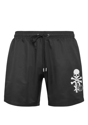 Philipp Plein logo-print swim shorts - Black