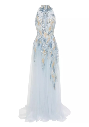 Saiid Kobeisy embroidered dress - Blue