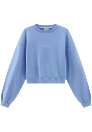Woolrich logo-embroidered cotton sweatshirt - Blue