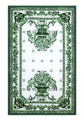 Dolce & Gabbana Majolica-print cotton beach towel - White