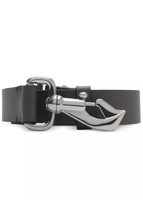 Burberry leather Equestrian belt - Black