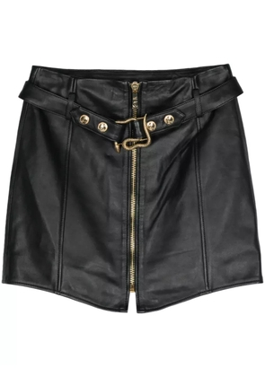 Just Cavalli leather mini skirt - Black