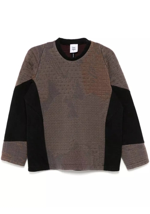 Stain Shade panelled sweatshirt - Brown