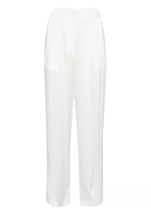 Genny wide-leg satin trousers - White