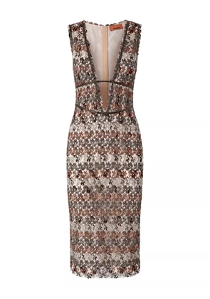 Missoni floral V-neck midi dress - Neutrals