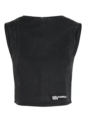 Karl Lagerfeld Jeans coated denim blouse - Black