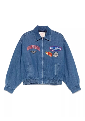 Maje embroidered denim jacket - Blue