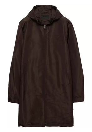 Prada silk hooded coat - Brown