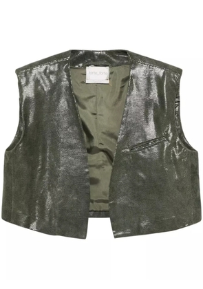 Forte Forte snakeskin-effect leather gilet - Green