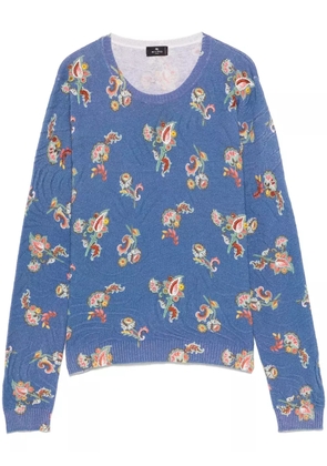 ETRO floral-jacquard top - Blue