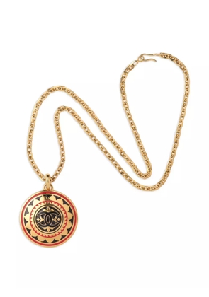 CHANEL Pre-Owned 1980s logo-pendant statement necklace - Gold