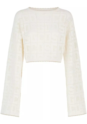 GCDS monogram macramé top - White
