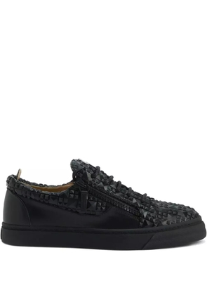 Giuseppe Zanotti The Manhattan zip-detail woven sneakers - Black