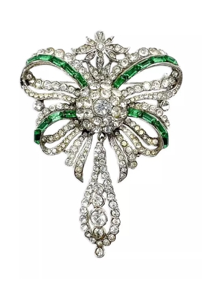 Jennifer Gibson Jewellery crystal-embellished brooch - Silver
