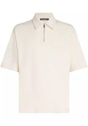 Karl Lagerfeld logo-embroidered polo shirt - Neutrals