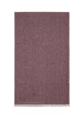 Brunello Cucinelli herringbone-pattern cashmere scarf - Red