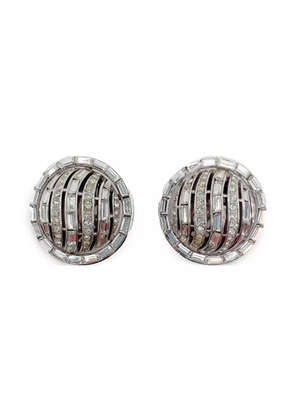 Jennifer Gibson Jewellery 1940s Trifari earrings - Silver