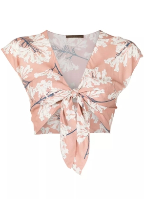 Clube Bossa Gert floral-print crop top - Brown