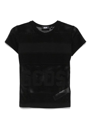 GCDS logo net T-shirt - Black