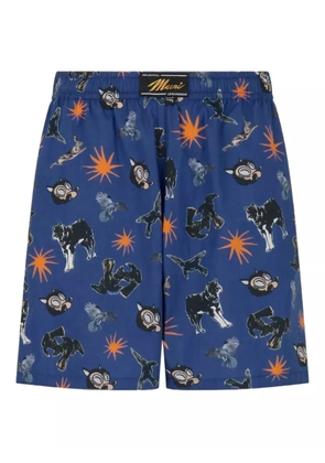 Marni graphic-print shorts - Blue