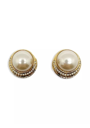 Jennifer Gibson Jewellery 1980's Vintage Grand Pearl Crescent clip-on earrings - Gold