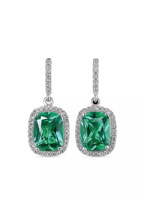Anabela Chan 18kt white gold Comet emerald earrings - Silver